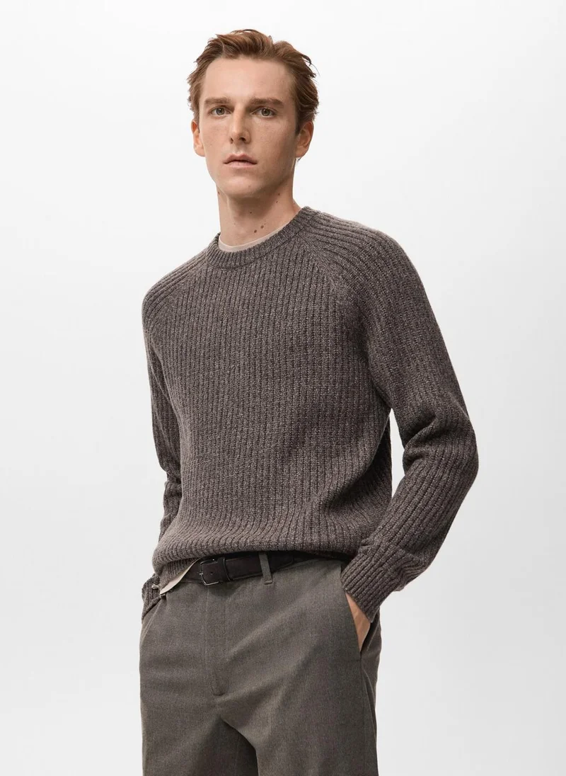 Mango Man  Wool-blend rib-knit sweater for Men | Best Price UAE